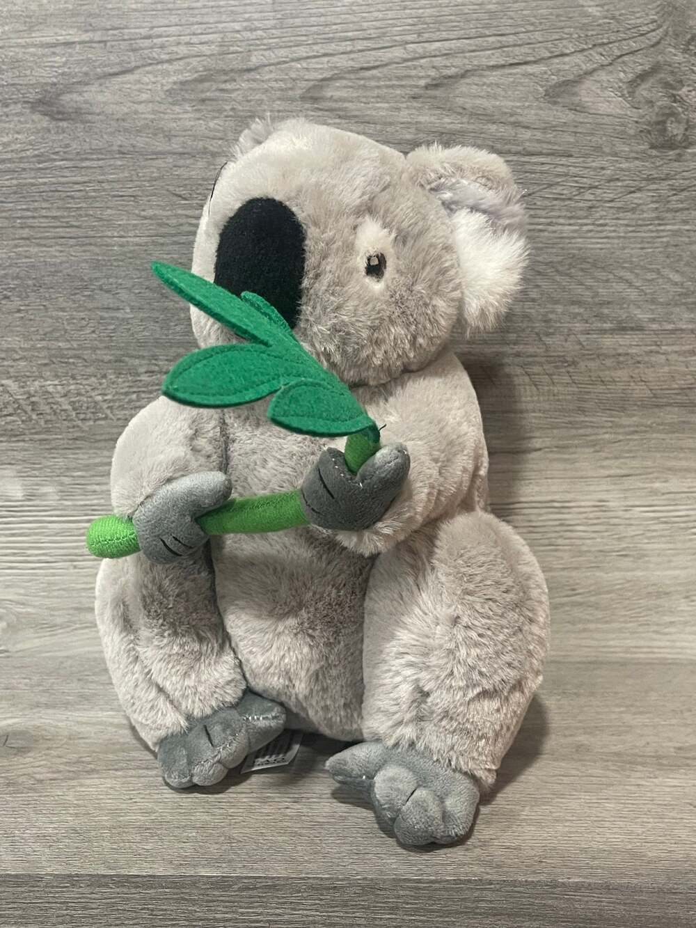 FAO Schwarz Save the Earth Koala Plush Gray Bear Holding Bamboo Leaf